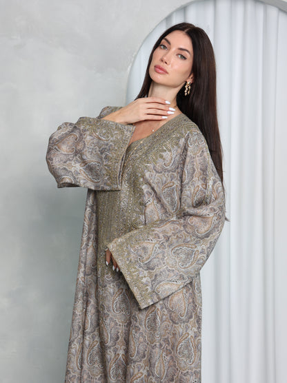 Taupe Paisley Kaftan