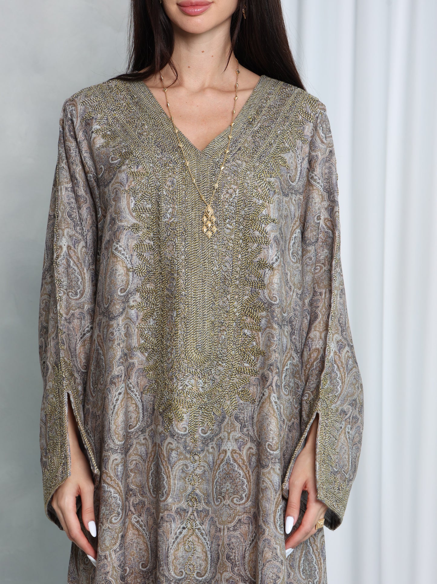 Taupe Paisley Kaftan