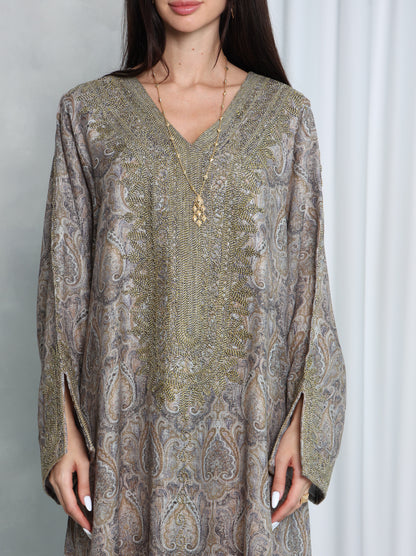 Taupe Paisley Kaftan