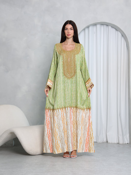Pistachio Stripe Kaftan