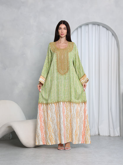 Pistachio Stripe Kaftan