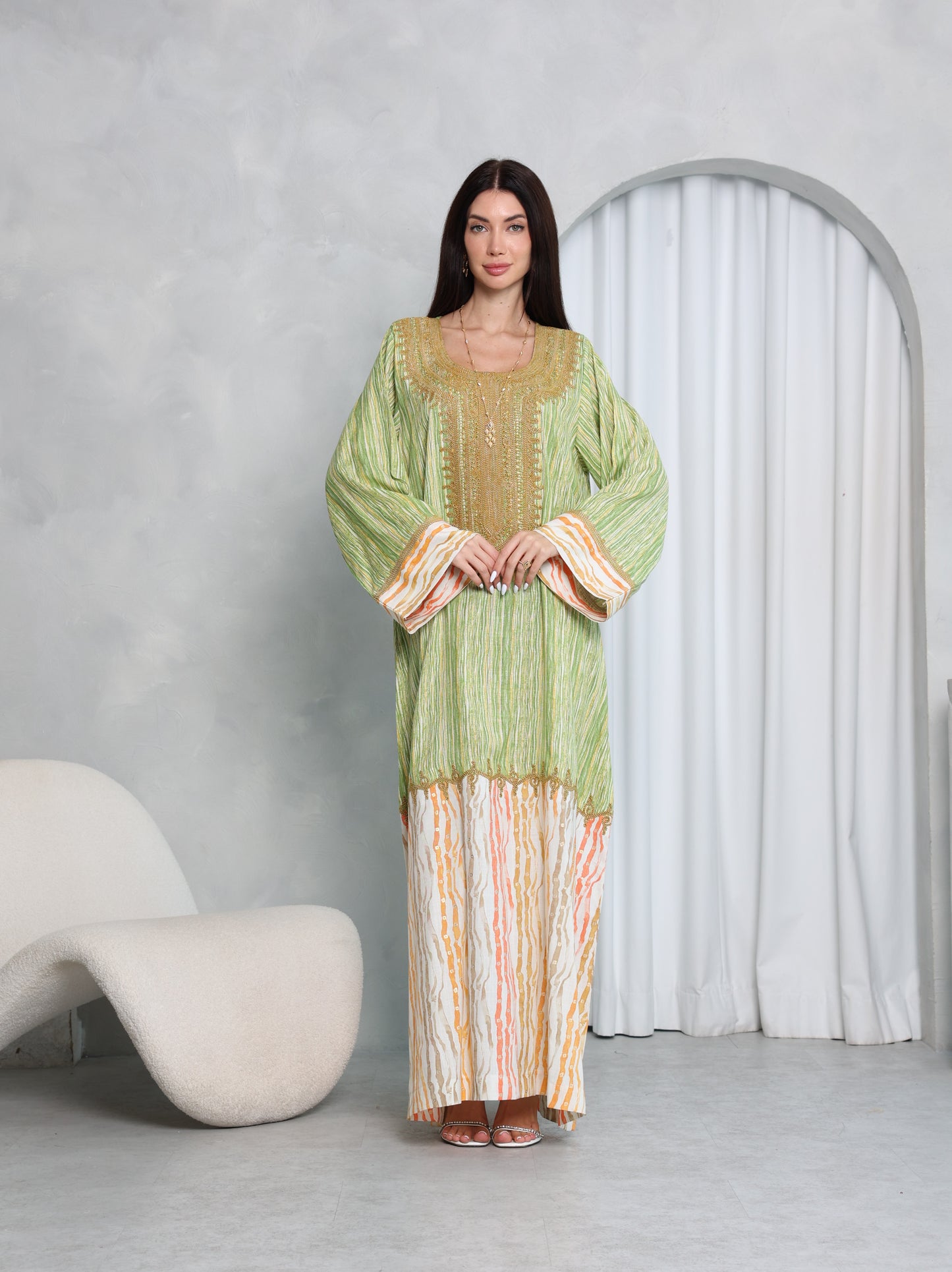 Pistachio Stripe Kaftan