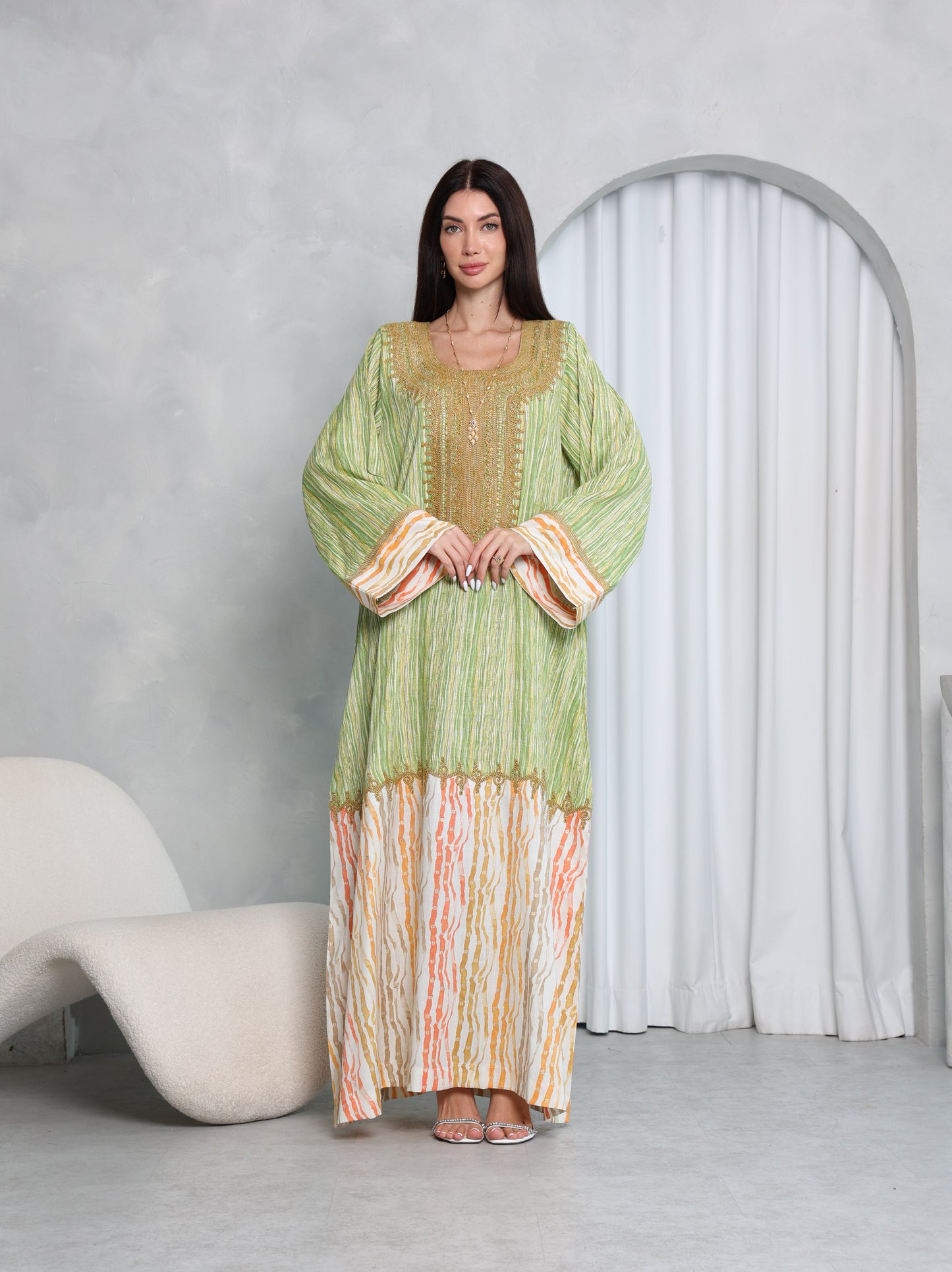 Pistachio Stripe Kaftan