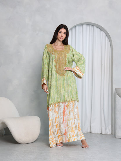Pistachio Stripe Kaftan