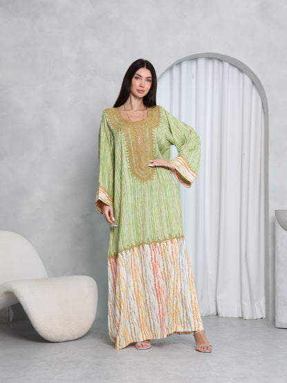 Pistachio Stripe Kaftan
