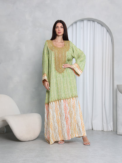 Pistachio Stripe Kaftan