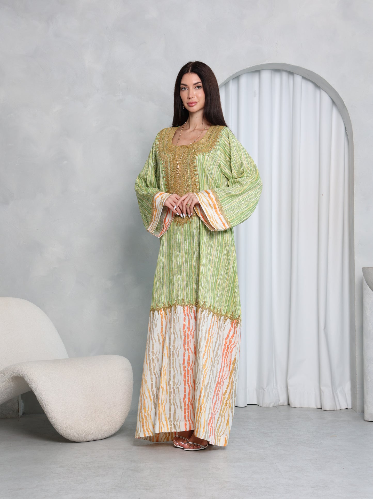 Pistachio Stripe Kaftan