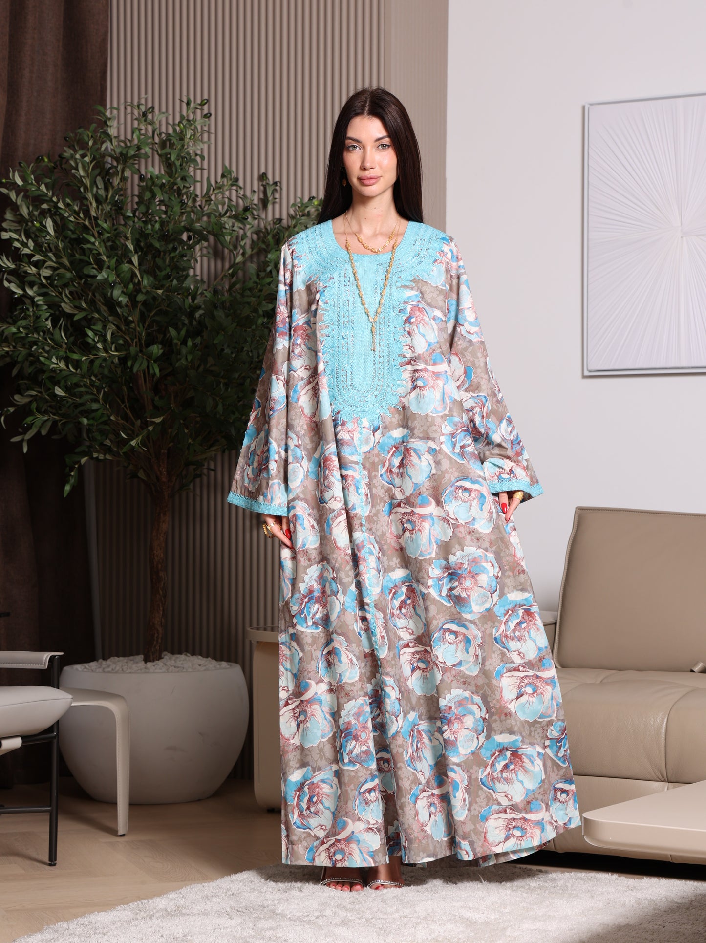 Azure Bloom Kaftan
