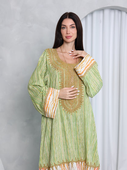 Pistachio Stripe Kaftan