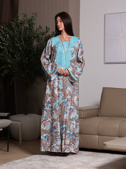 Azure Bloom Kaftan