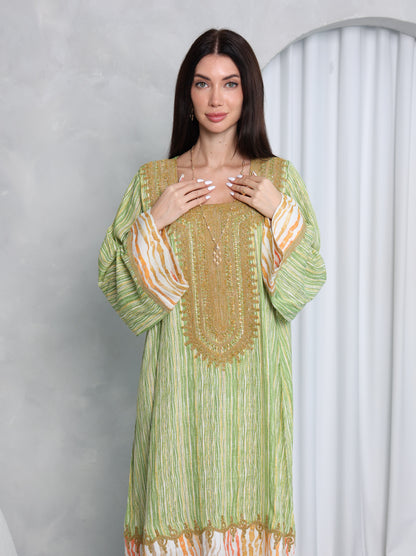 Pistachio Stripe Kaftan