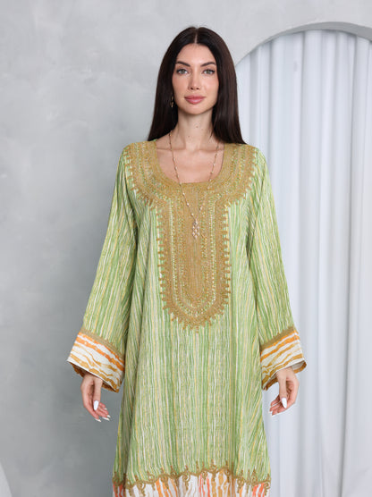 Pistachio Stripe Kaftan