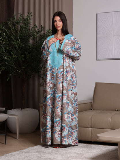 Azure Bloom Kaftan