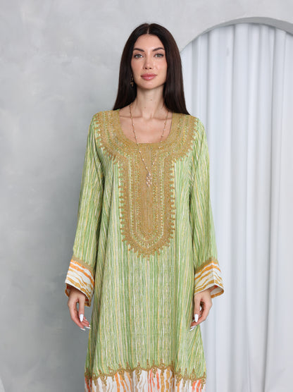 Pistachio Stripe Kaftan