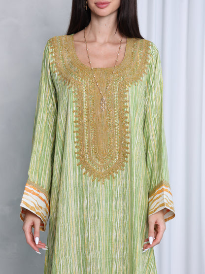 Pistachio Stripe Kaftan