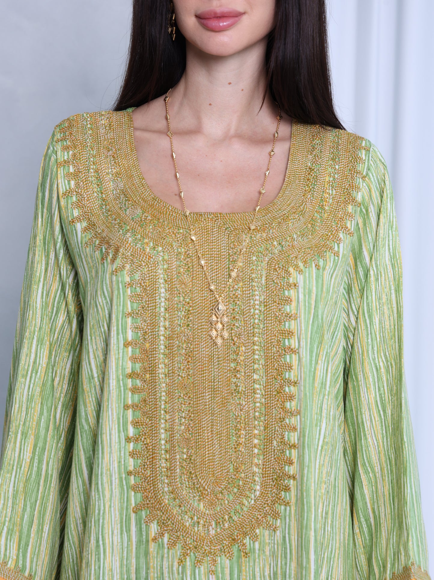 Pistachio Stripe Kaftan