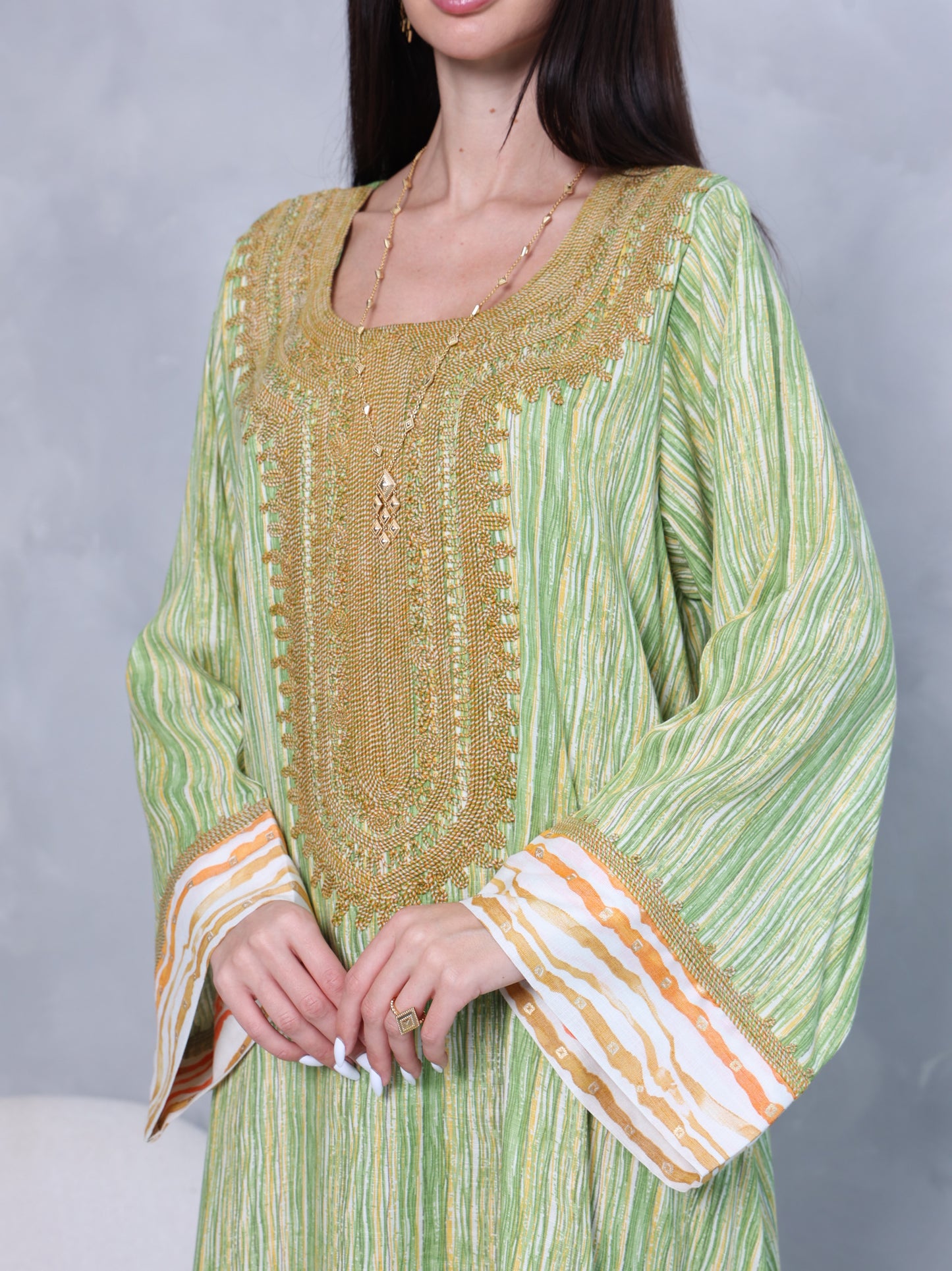 Pistachio Stripe Kaftan