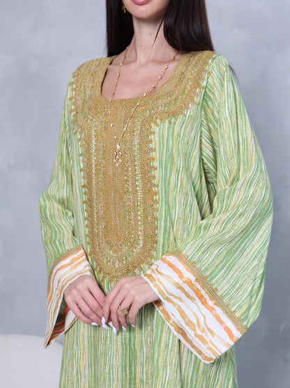 Pistachio Stripe Kaftan