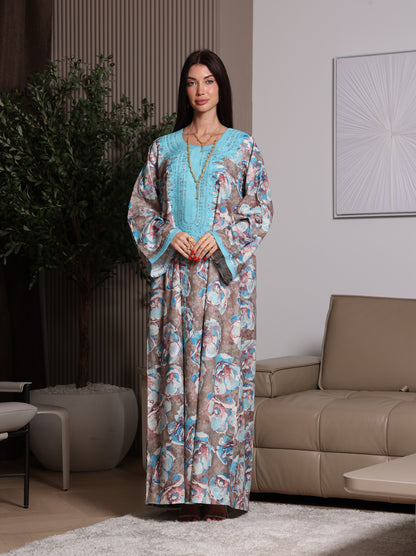 Azure Bloom Kaftan