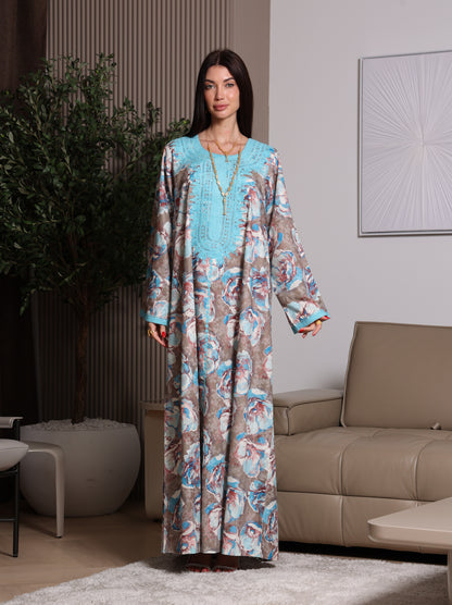 Azure Bloom Kaftan