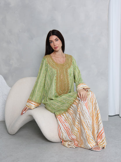 Pistachio Stripe Kaftan