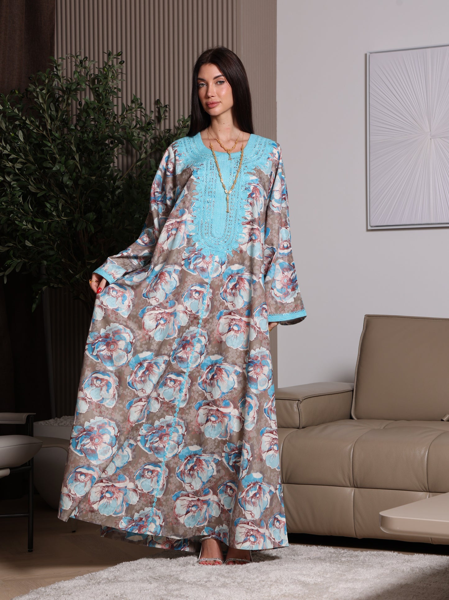 Azure Bloom Kaftan