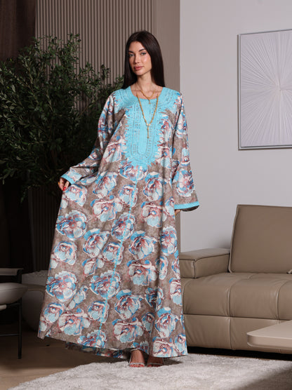 Azure Bloom Kaftan