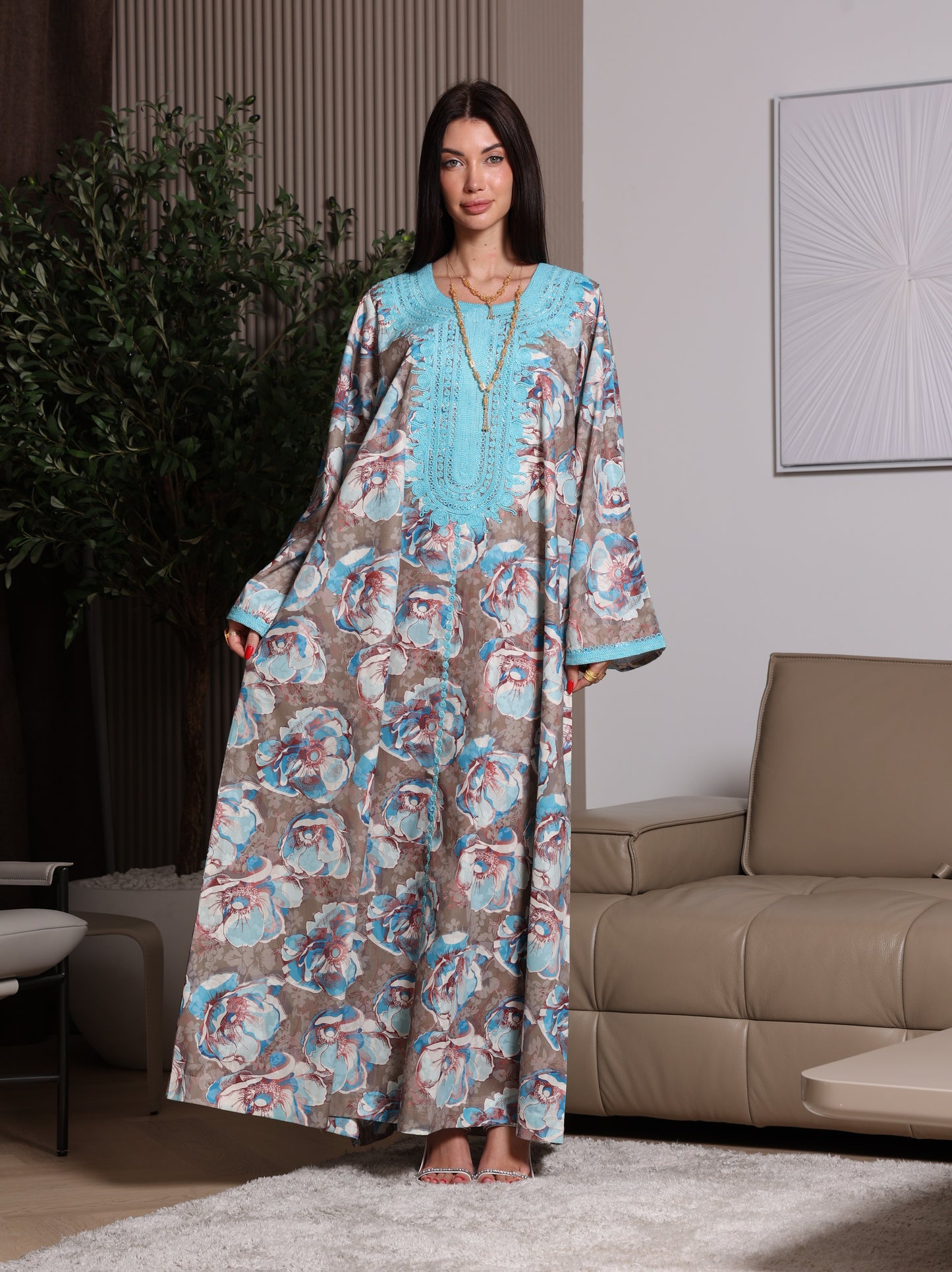 Azure Bloom Kaftan