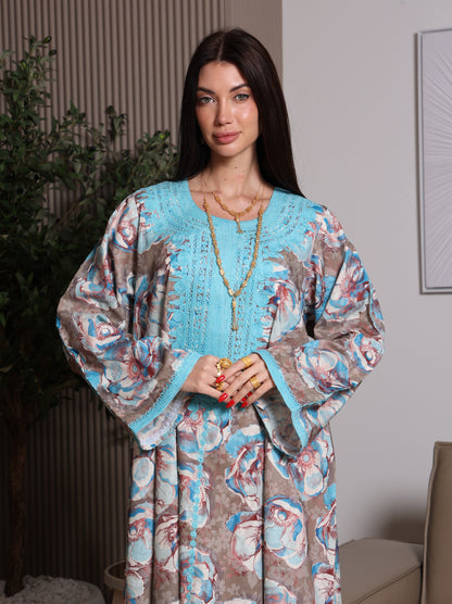 Azure Bloom Kaftan