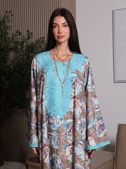 Azure Bloom Kaftan