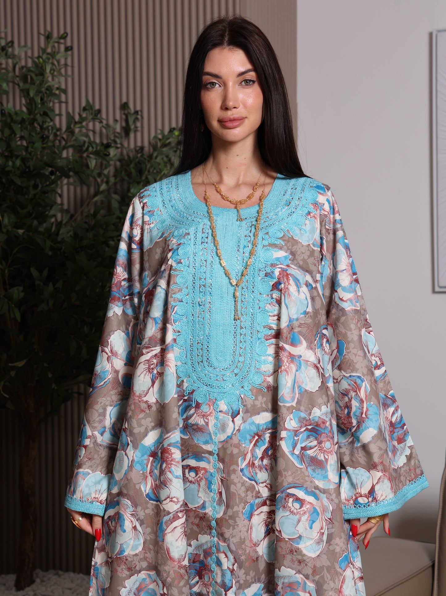 Azure Bloom Kaftan