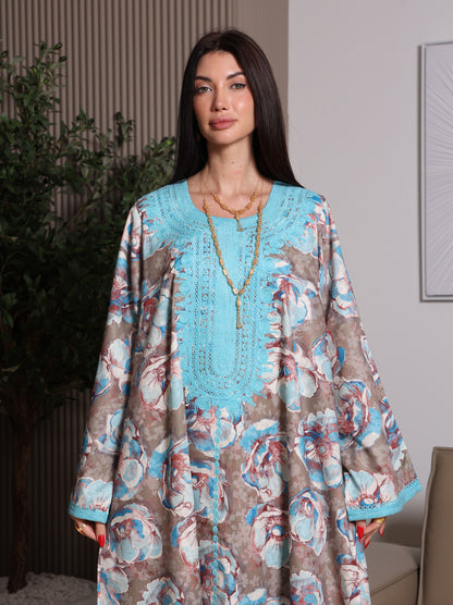 Azure Bloom Kaftan