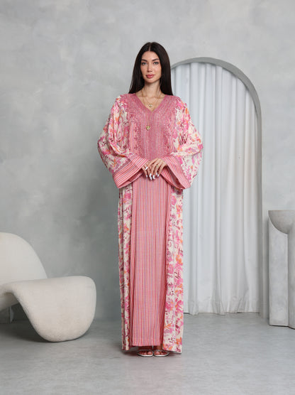 Pink Botanical Kaftan