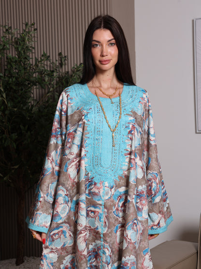 Azure Bloom Kaftan