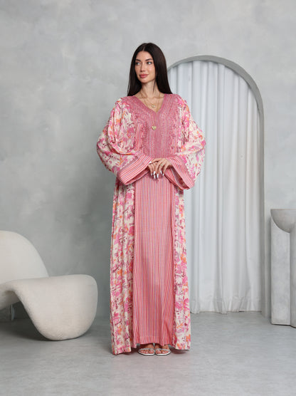 Pink Botanical Kaftan