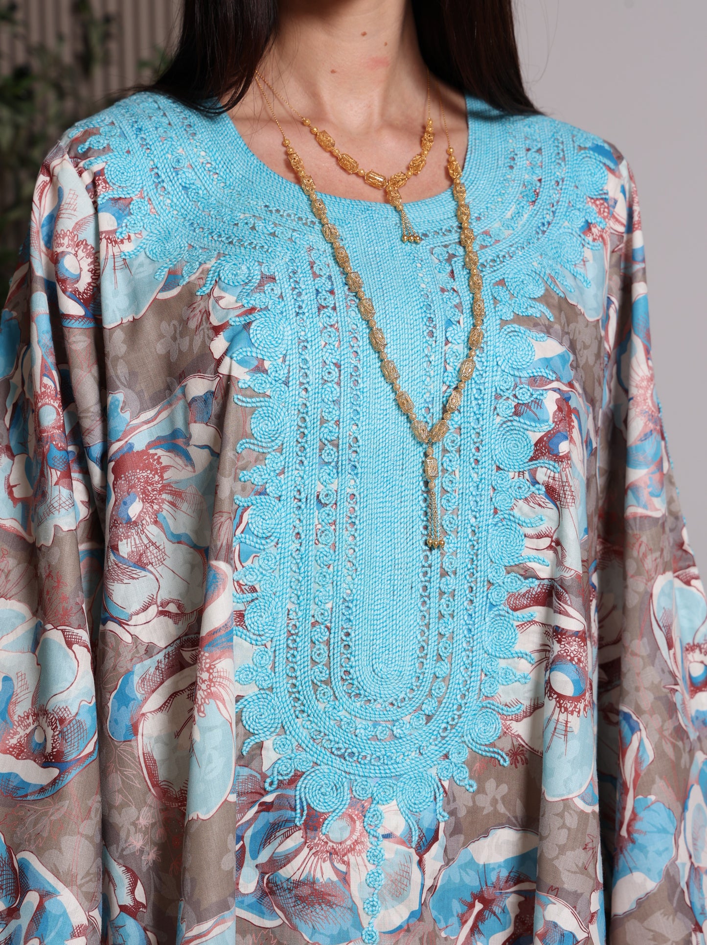 Azure Bloom Kaftan