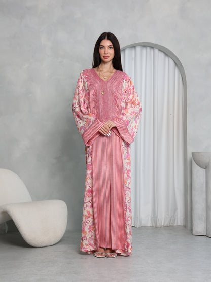 Pink Botanical Kaftan
