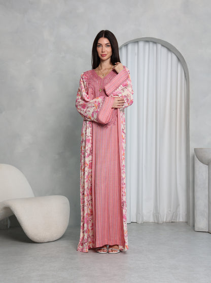 Pink Botanical Kaftan