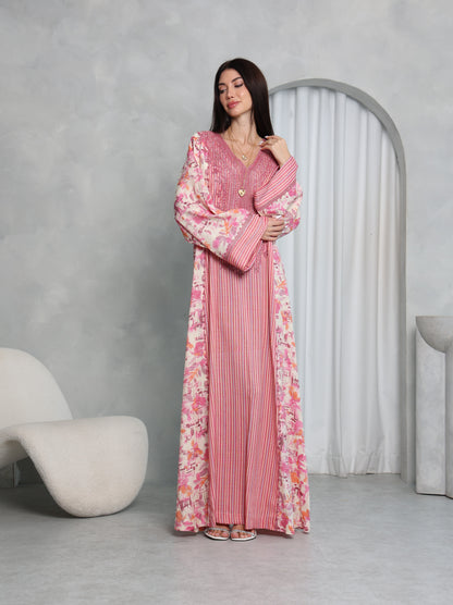 Pink Botanical Kaftan