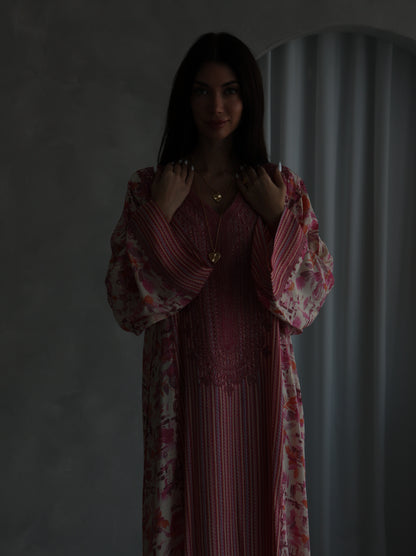 Pink Botanical Kaftan