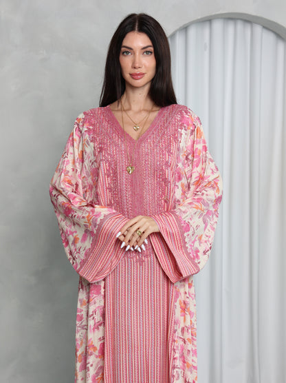 Pink Botanical Kaftan