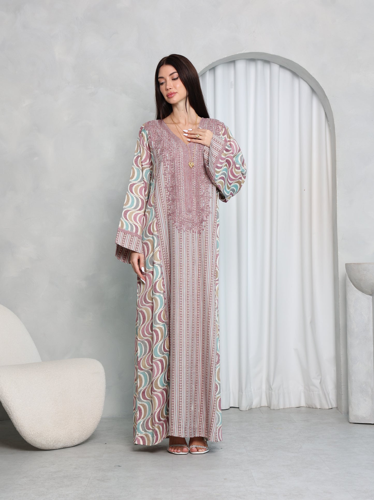 Mauve Wave Kaftan