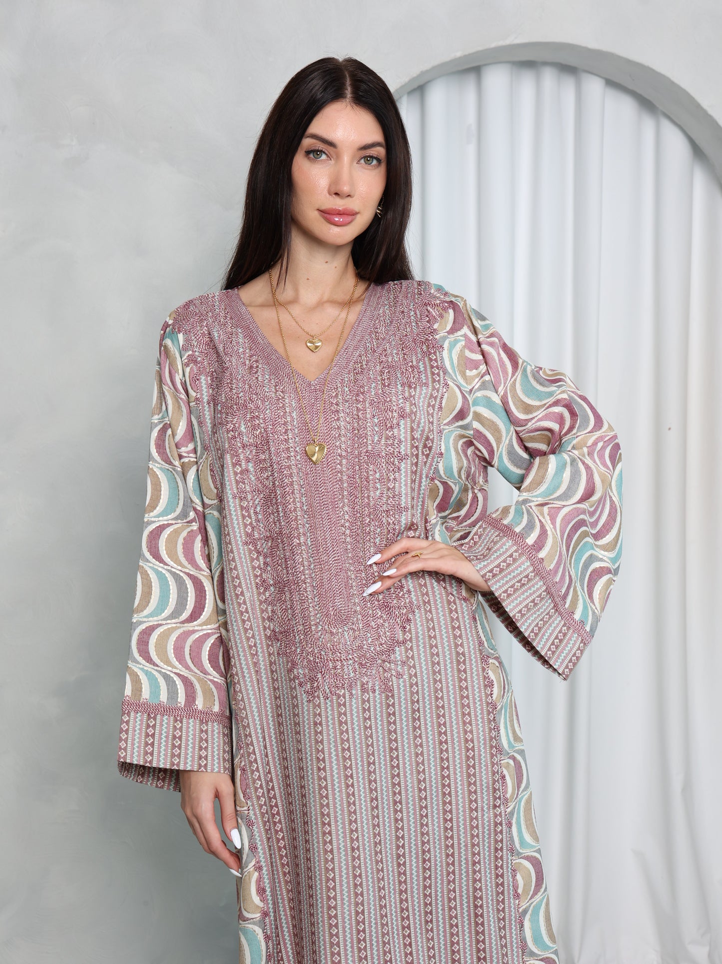 Mauve Wave Kaftan