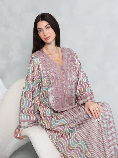 Mauve Wave Kaftan