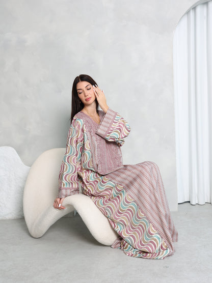 Mauve Wave Kaftan