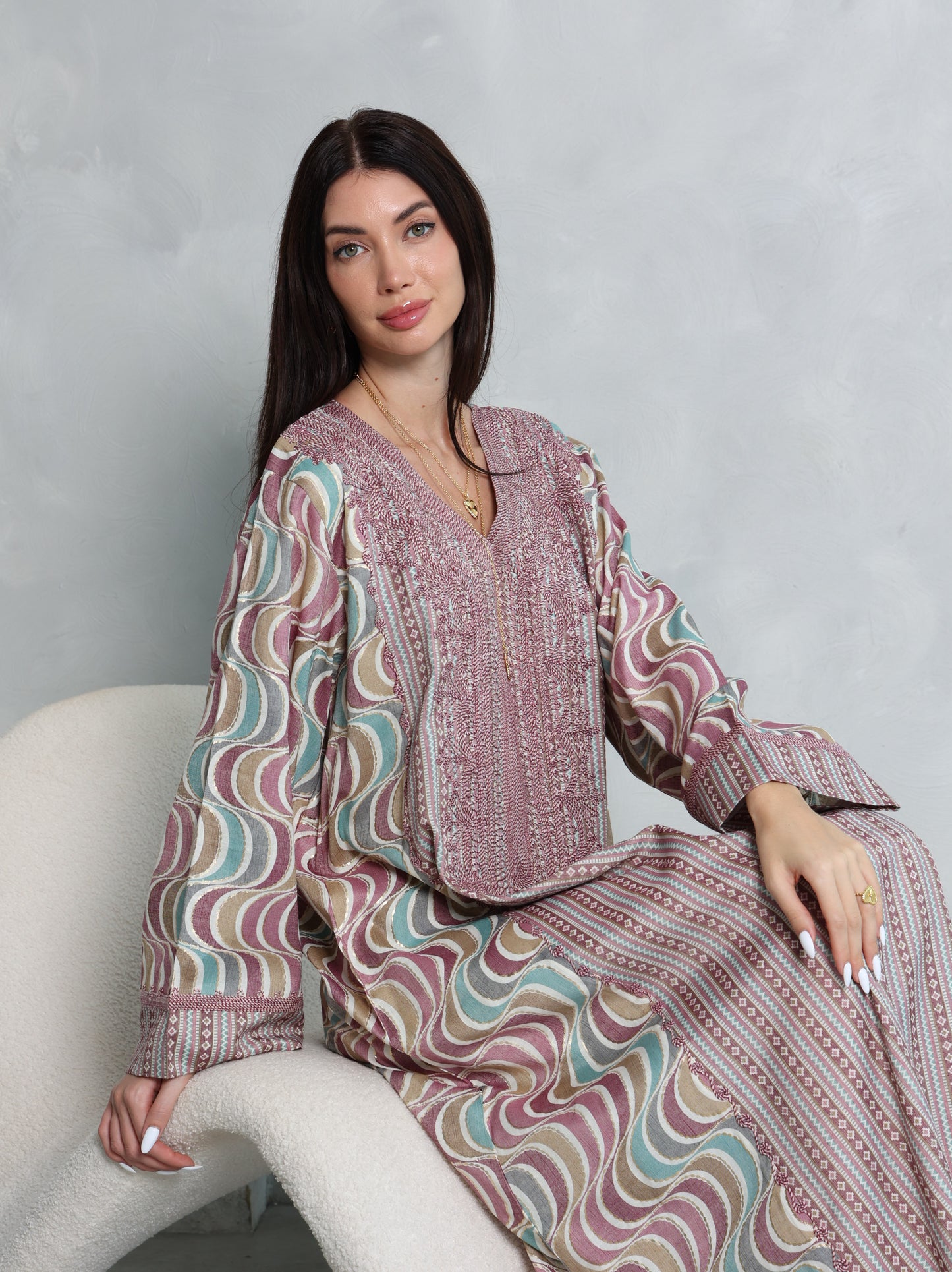 Mauve Wave Kaftan