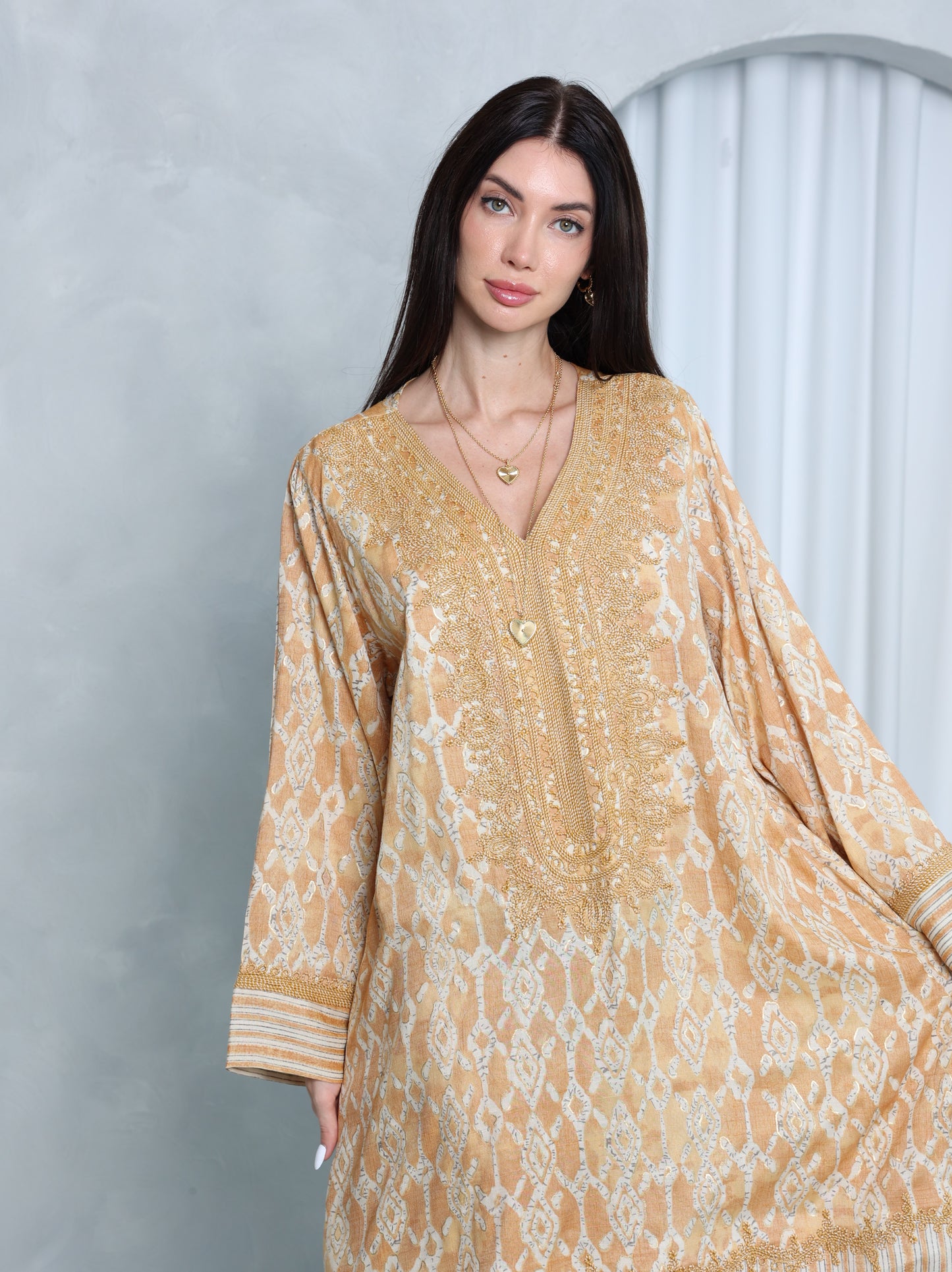 Gilded Lattice Kaftan