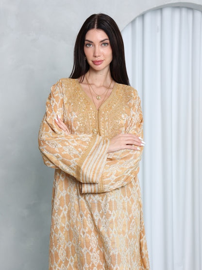 Gilded Lattice Kaftan