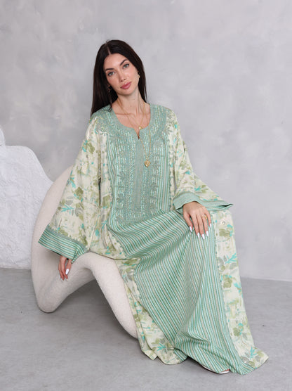 Mint Botanical Kaftan