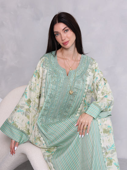 Mint Botanical Kaftan